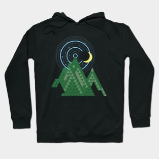 crescent moon sky in the mountain Hoodie